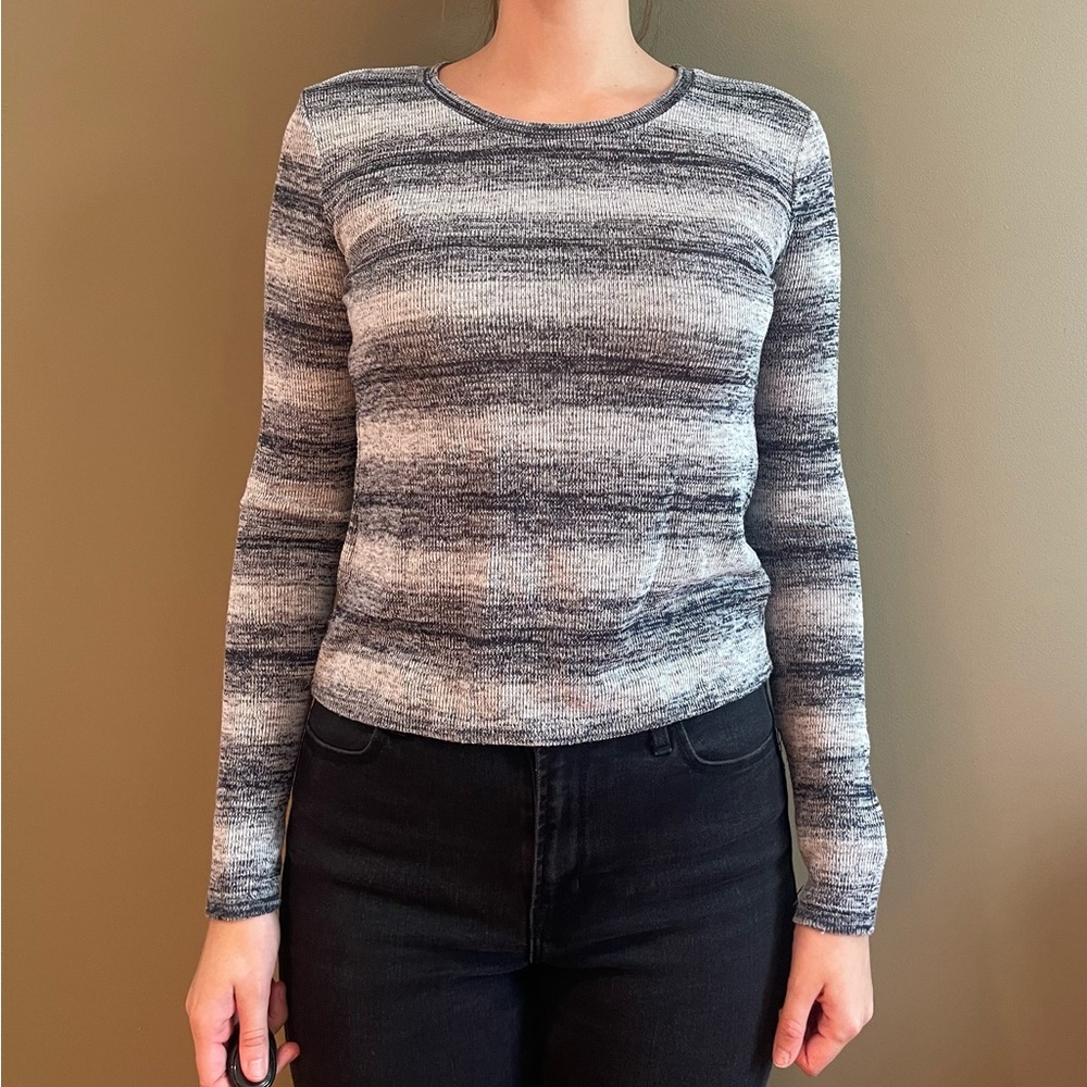 Garage Striped Cropped Long Sleeve
